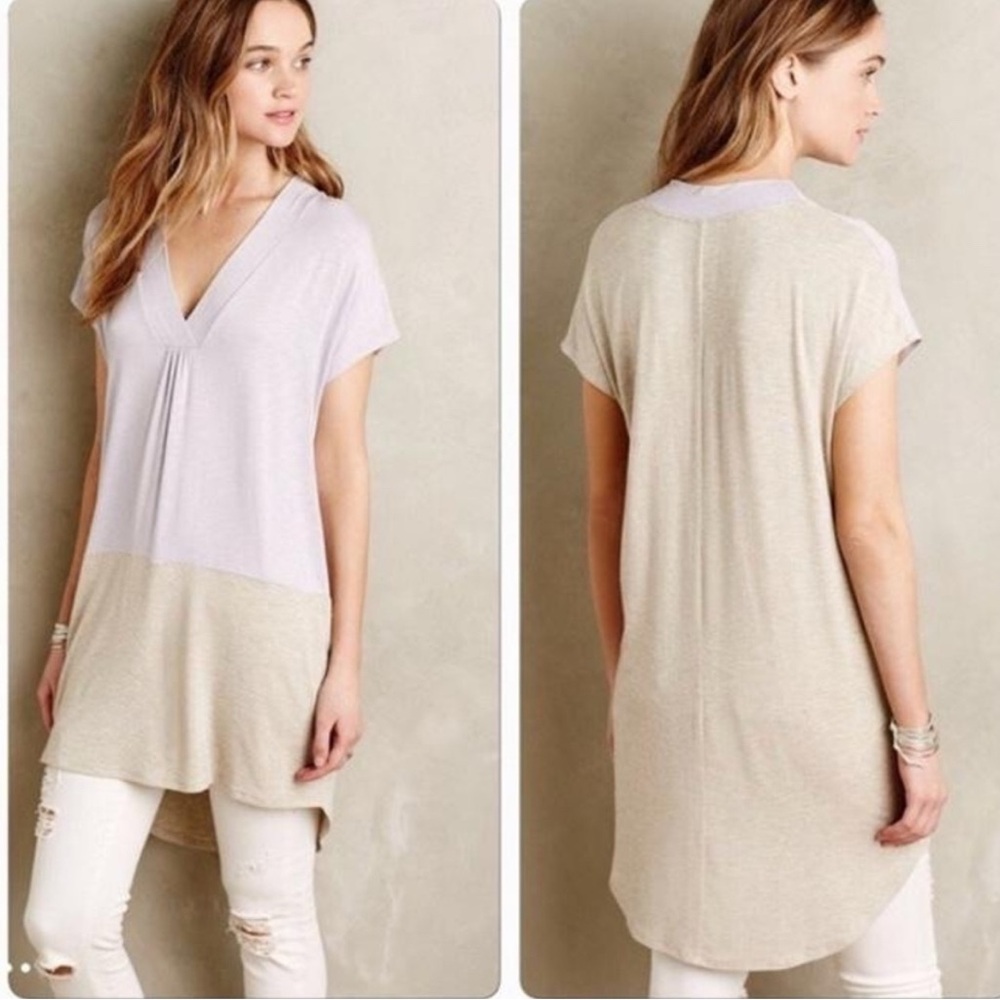 {Anthropologie | Dolan} Purple & Beige Tunic Top